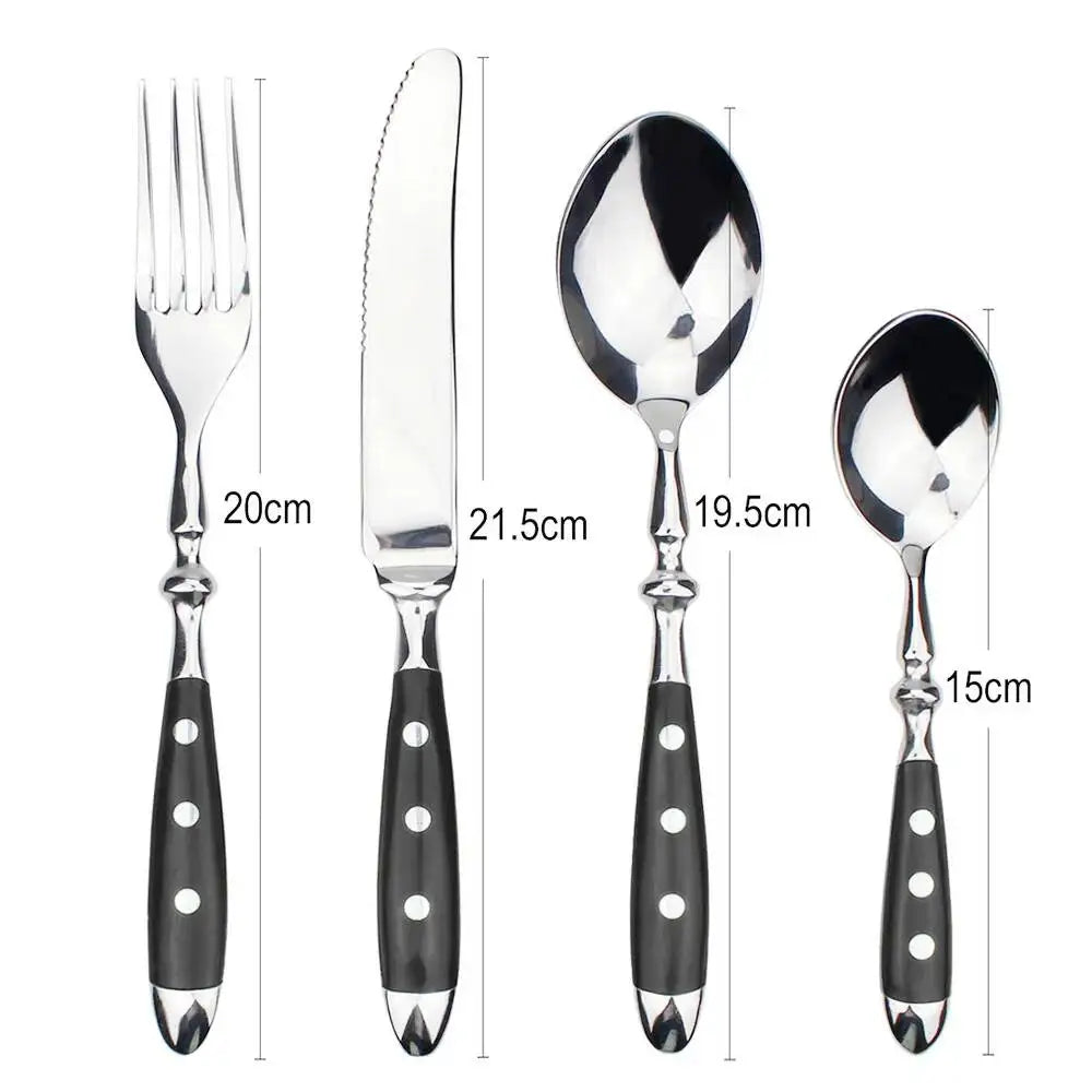 4pcs 4 In 1 Stainless Steel Western Cutlery Set Delicate Knife, Fork And Spoon Steak Western Food Utensils Dinnerware For Home