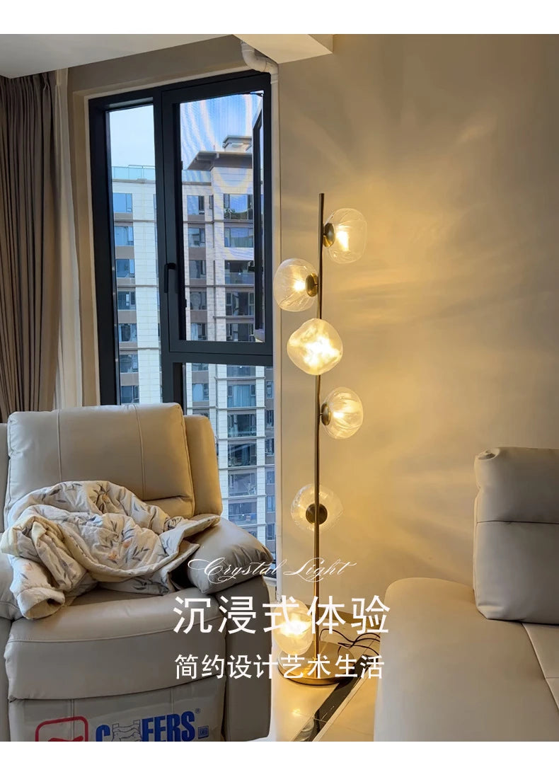 Italian Style Floor Lamp Light Luxury Living Room Bedroom Lava Glass Villa Nordic Minimalist Vertical Atmosphere Art Lamp 2025