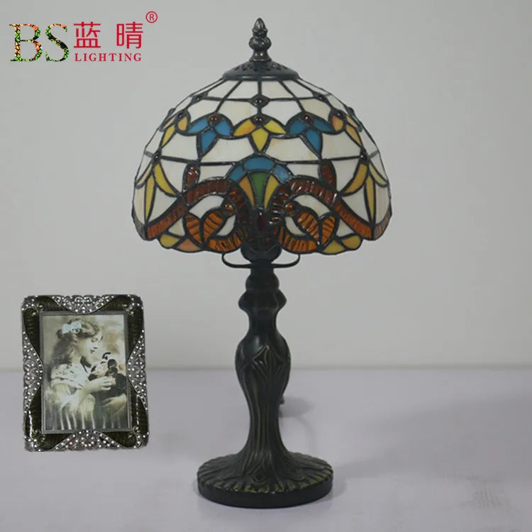 European Tiffany Table Lamp For Indoor Bedroom Bedside Retro Creative Restaurant Cafe Bar Study Table Lamp