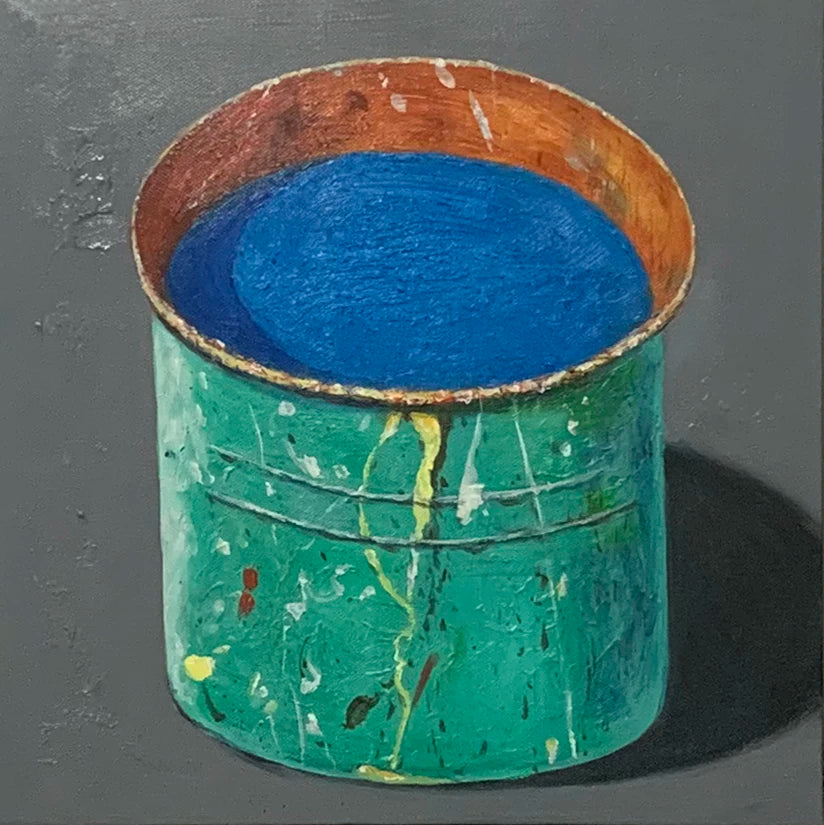 Hand-painted Oil Painting Paintings of Stephane Braud, Acrylic Painting, Paint Bucket with Paint Framed, Ready to Hang