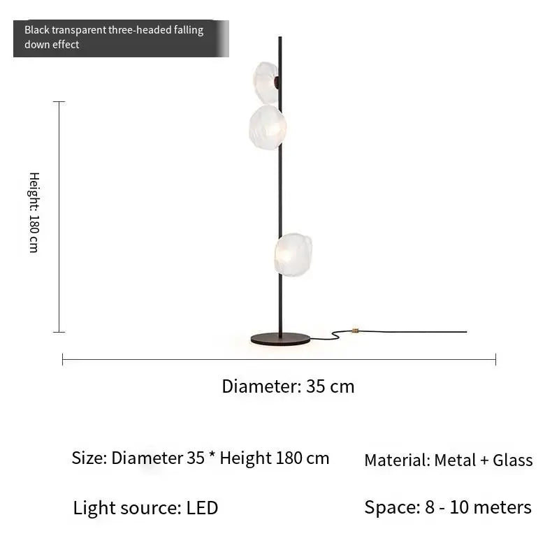 Italian Style Floor Lamp Light Luxury Living Room Bedroom Lava Glass Villa Nordic Minimalist Vertical Atmosphere Art Lamp 2025