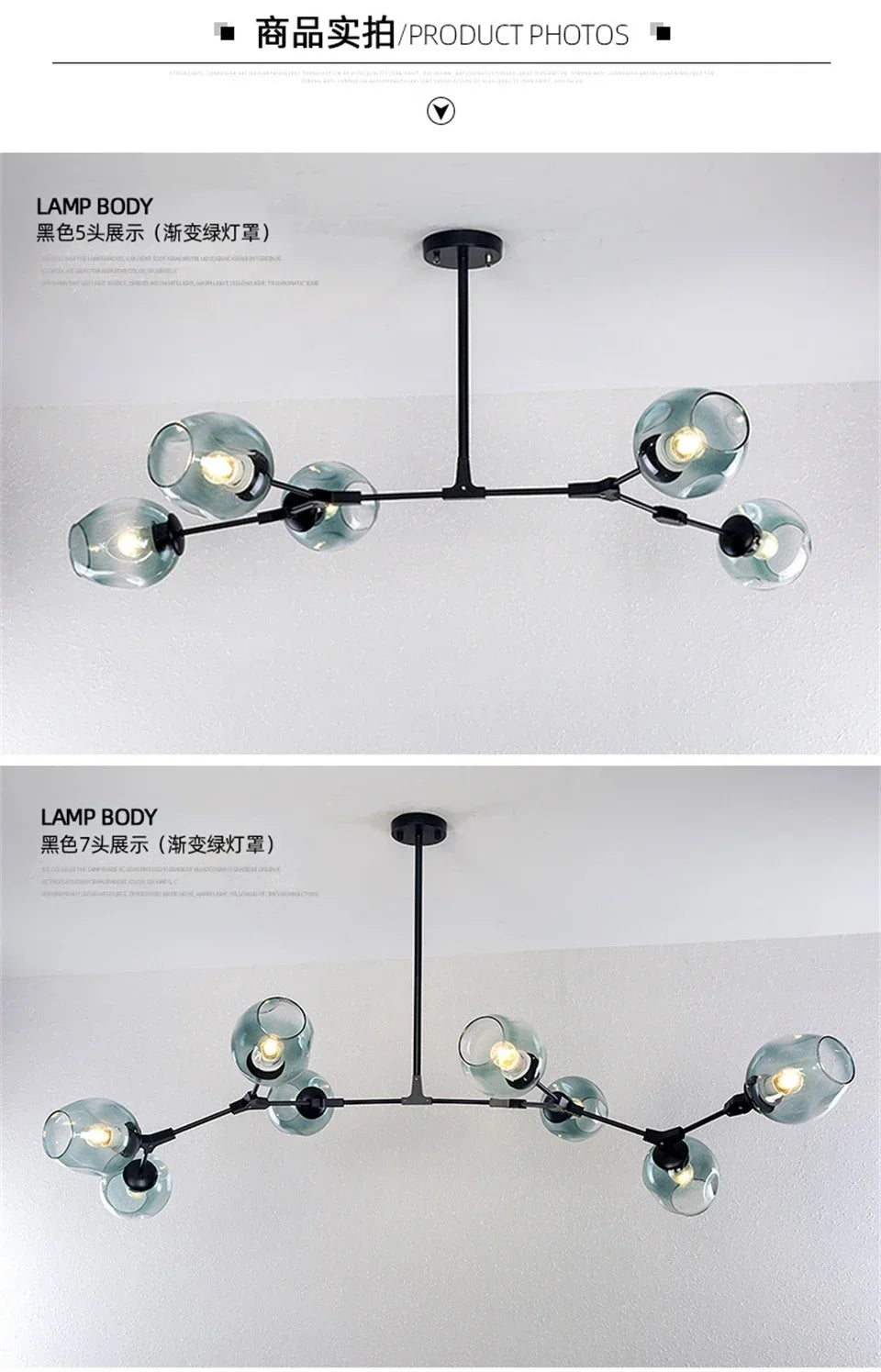 Modern Lustre Glass Chandelier LOFT LED Ceiling Lamp Pendant Lamp Living Dining Room Home Decor Hanging Lights Kitchen Fixtures