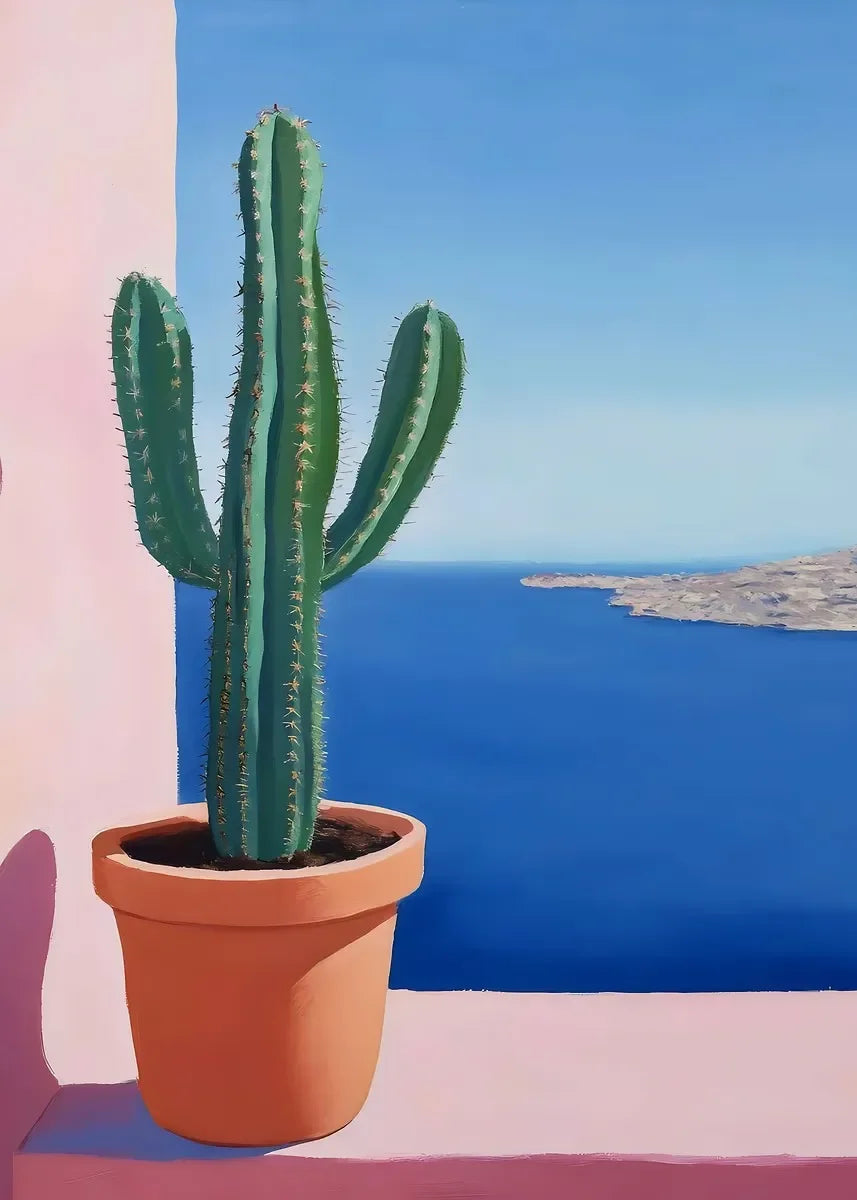 DIY Oil Painting By Numbers Kits Mediterranean Santorini Greece Village Paint with NumbersHome Decor, Wall Art Perfect Gift,