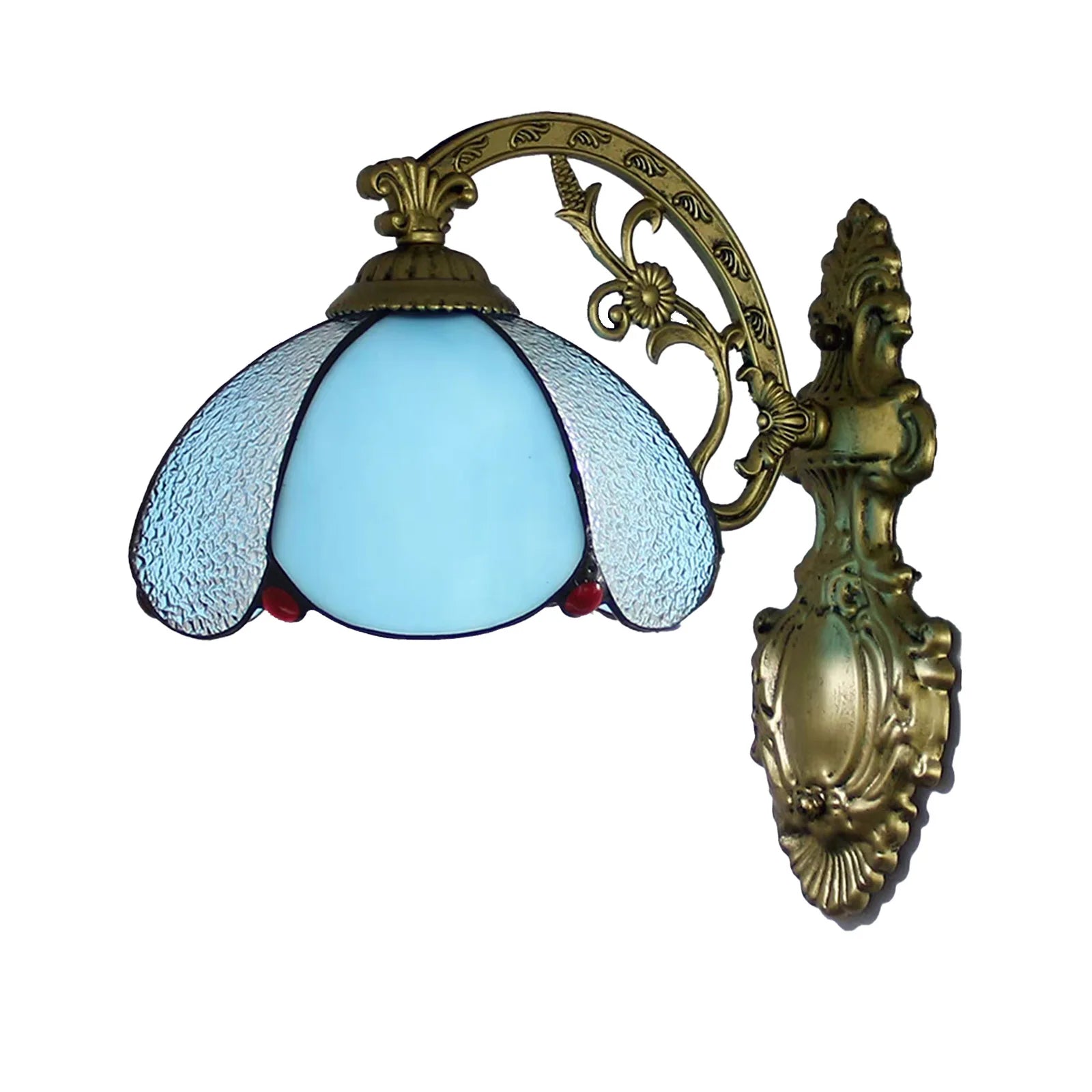 European Tiffany Colorful Glass Wall Lamp Bedroom Bedside Lamp Retro Creative Dining Room Balcony Aisle Staircase Light