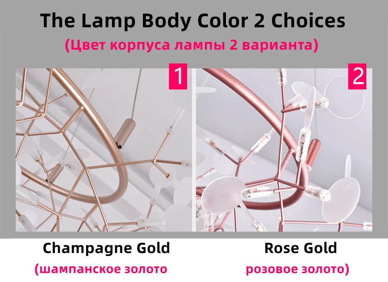 Nordic Chandelier Modern Luxury Living Room Kitchen Firefly Led Ceiling Pendant Lamp Indoor Creative Children's Room Ring Lights