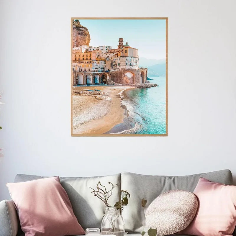 Colorful Italian Cityscape Canvas Print Poster Venice Milan Florence Naples Street View Art Vibrant Travel Wall Decor for Home