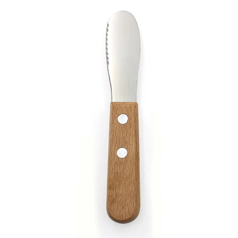 1Pcs Butter Spreader Knifes,Stainless Steel Sandwich Spreading Knifes with Wooden Handle for Kitchen,Jam Toast Cheese Spatula