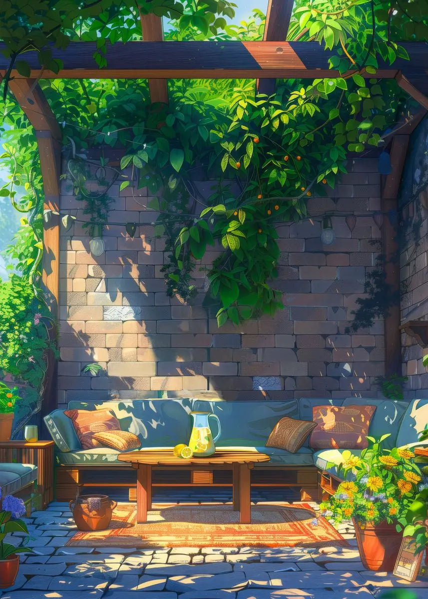 Modern Cartoon Seaside Cottage Summer Scenery Poster Coastal Villa Beach Life Canvas Painting Wall Art Living Room Home Decor