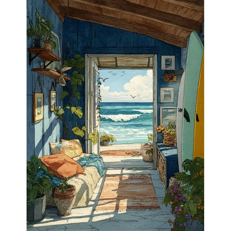 CHENISTORY Painting By Number Seaside  Landscape For Adults Picture By Numbers House Paint On Canvas DIY Frame Home Decoration