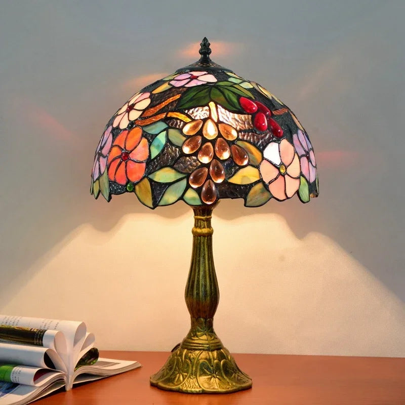 2025 Turkish Table Lamp Tiffany Stained Glass With Dragonflys Vintage Desk Lamp Bedroom Mediterranean Restaurant Home Deco Light