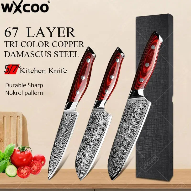 TAMZUO Damascus Steel Chef's Knife Professional Japanese Kitchen Knife Butcher Knife Wooden Handle Hnad Forged Meat Cleaver