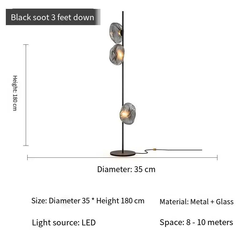 Italian Style Floor Lamp Light Luxury Living Room Bedroom Lava Glass Villa Nordic Minimalist Vertical Atmosphere Art Lamp 2025