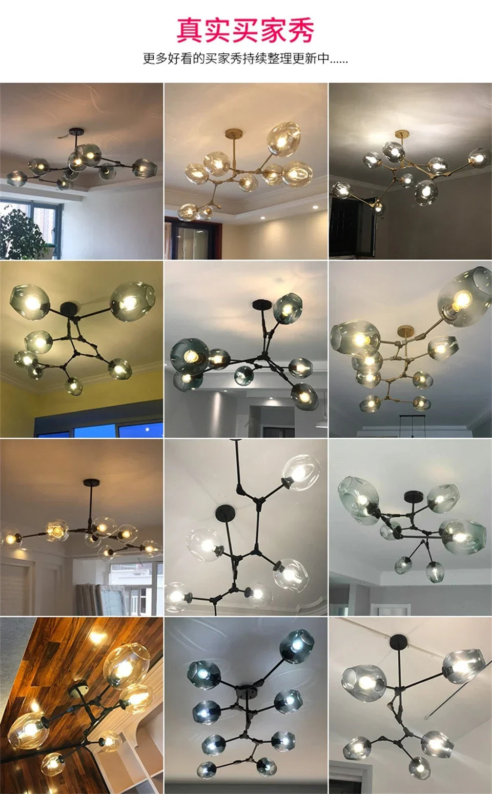 Modern Lustre Glass Chandelier LOFT LED Ceiling Lamp Pendant Lamp Living Dining Room Home Decor Hanging Lights Kitchen Fixtures