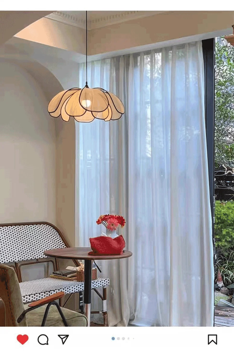 Nordic Modern Retro Chandelier LED Hand-woven Lotus 3 color French Cream Pendant Lamps Bedroom Living Room Lighting Fixtures