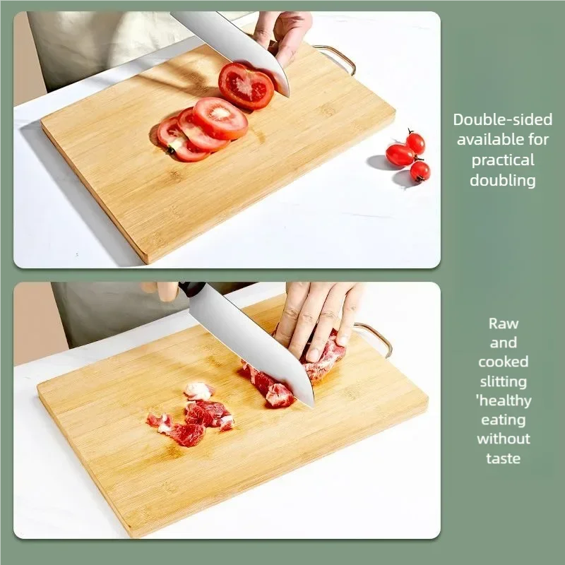 Kitchen bamboo cutting board knife board  rectangular cutting board thickened solid wood chopping board wood fruit cutting board