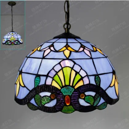 Tiffany Pendant Lights Kitchen Dining room Hallway Handmade Glass Hanging Lamp Indoor Nordic Home Decor Peacock Pendant Lamp
