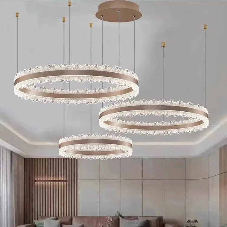 Italian iceberg modern light luxury style living room chandeliers high-end dining main light 2025 new round atmospheric lighting