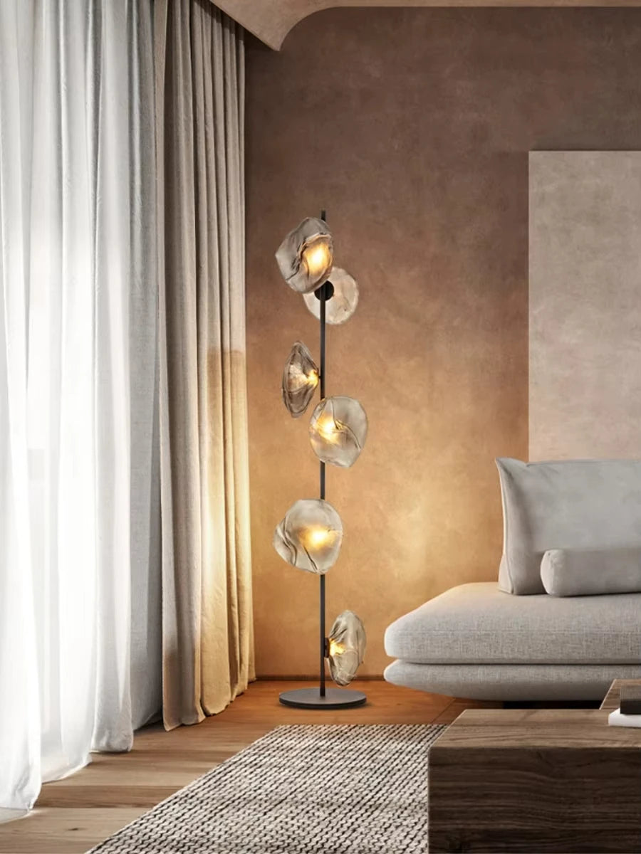Italian Style Floor Lamp Light Luxury Living Room Bedroom Lava Glass Villa Nordic Minimalist Vertical Atmosphere Art Lamp 2025