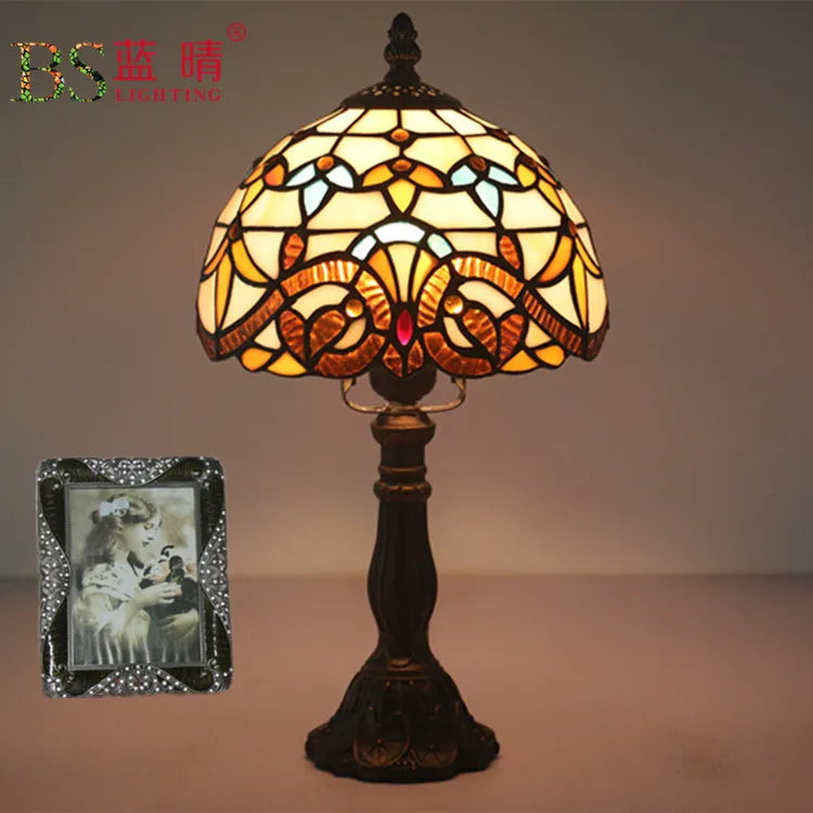 European Tiffany Table Lamp For Indoor Bedroom Bedside Retro Creative Restaurant Cafe Bar Study Table Lamp