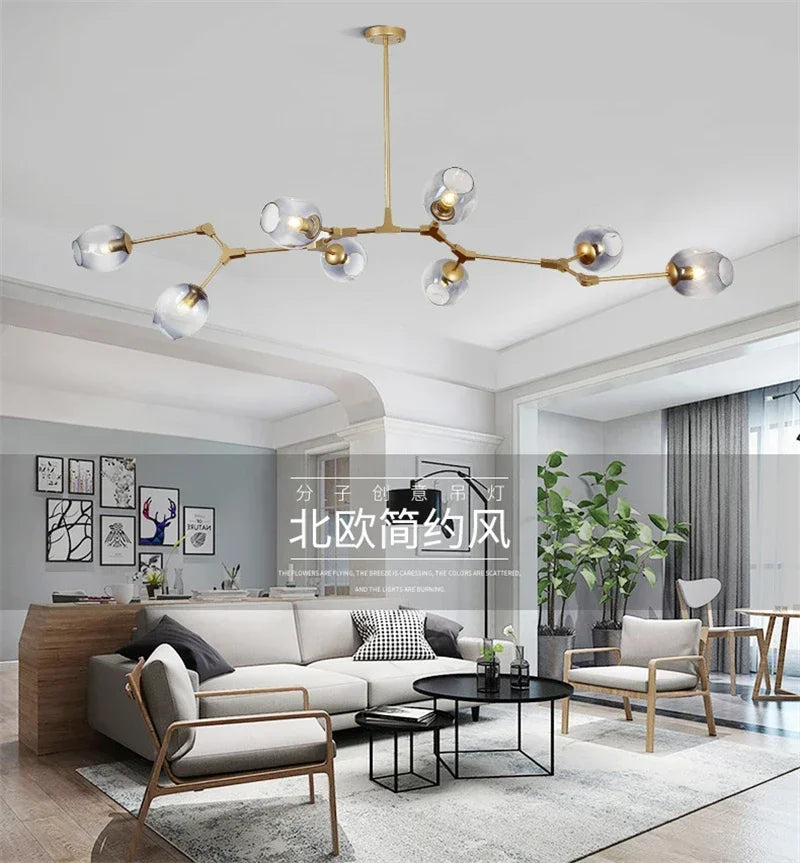 Modern Lustre Glass Chandelier LOFT LED Ceiling Lamp Pendant Lamp Living Dining Room Home Decor Hanging Lights Kitchen Fixtures