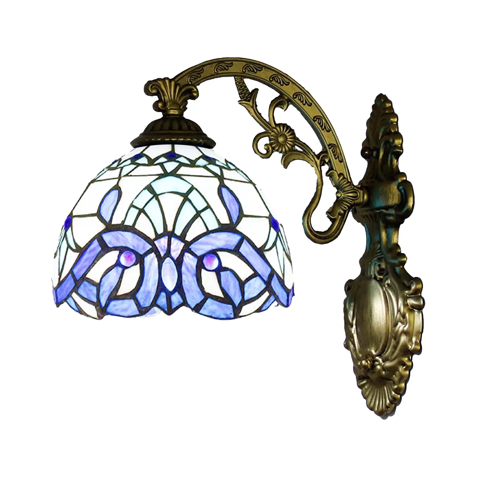 European Tiffany Colorful Glass Wall Lamp Bedroom Bedside Lamp Retro Creative Dining Room Balcony Aisle Staircase Light
