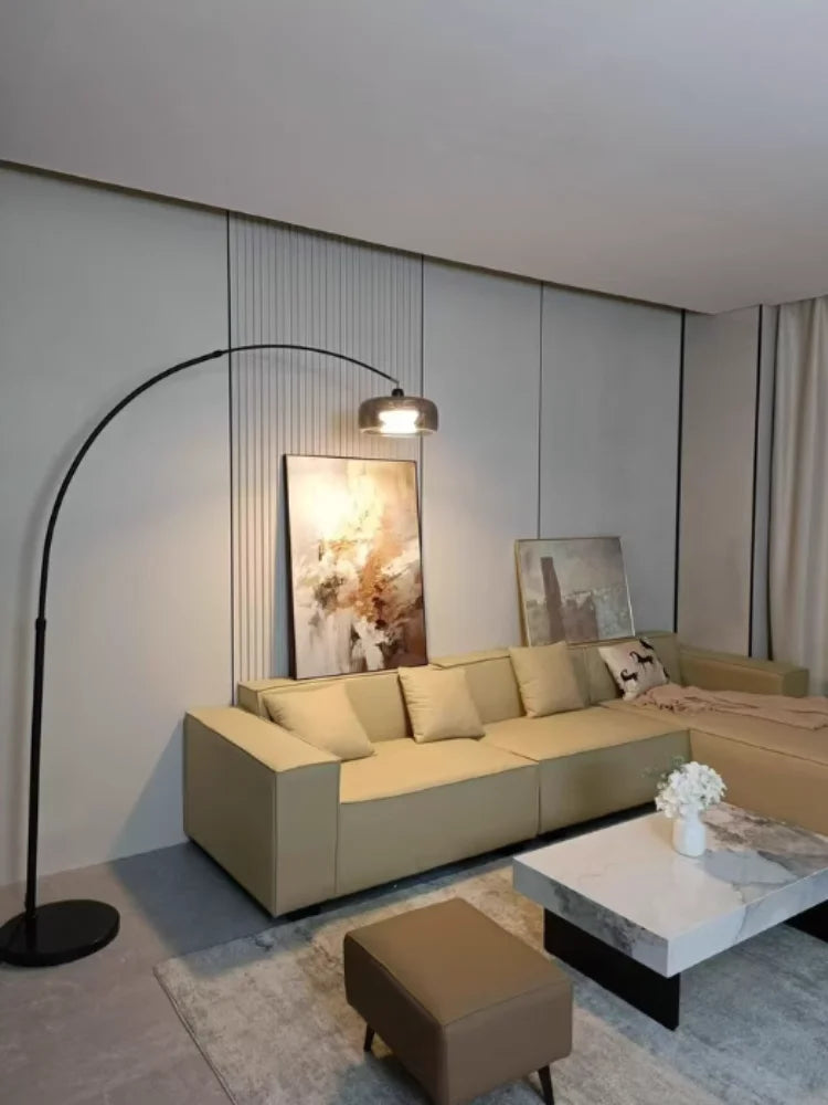 Italian Floor Lamp Living Room Sofa Side Standing Lamp Glass Fishing Lamp Light Luxury Bedroom Bedside Lamp Decorative Light LED