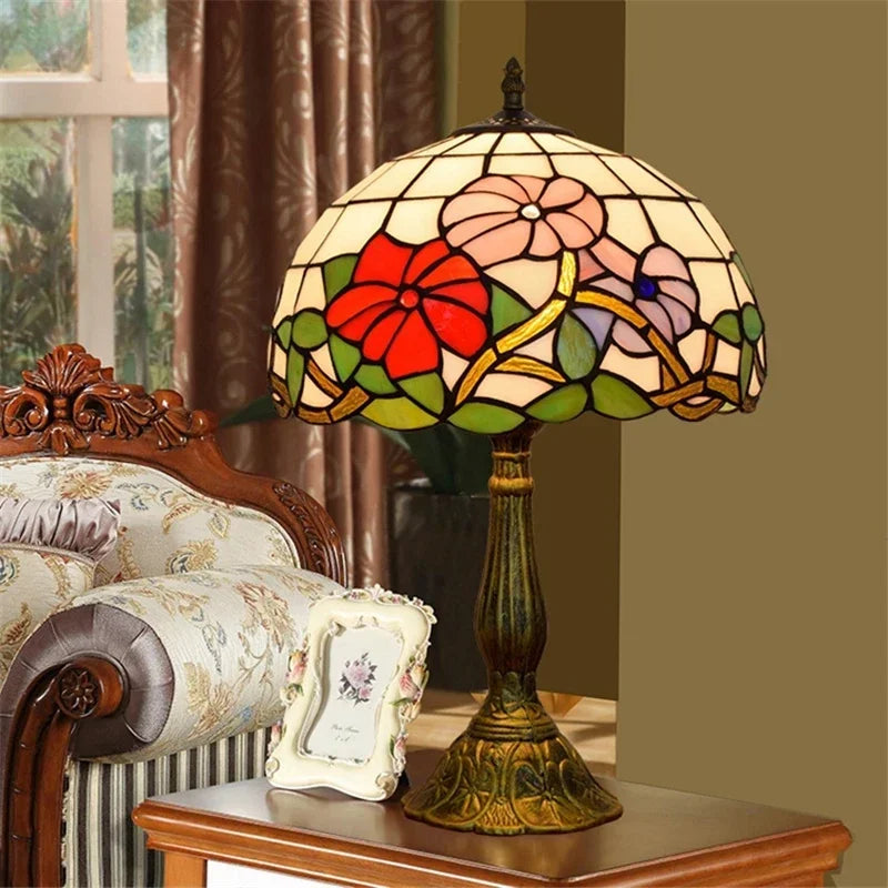 2025 Turkish Table Lamp Tiffany Stained Glass With Dragonflys Vintage Desk Lamp Bedroom Mediterranean Restaurant Home Deco Light