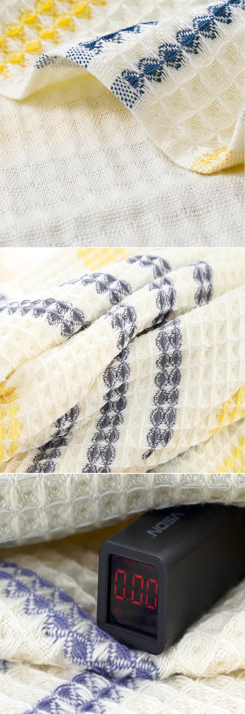 70x140cm Thickened 100%Cotton BathTowel Premium Striped Waffle Towel AdultKids Home super-Soft absorbent Not shedding hair Towel