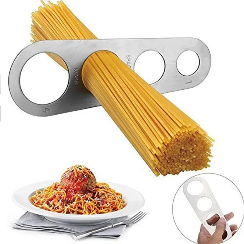 Kitchen Accessories Stainless Steel Pasta Noodle Measure 1Pcs 4 Holes Spaghetti Measurer Italian Pasta Accessories