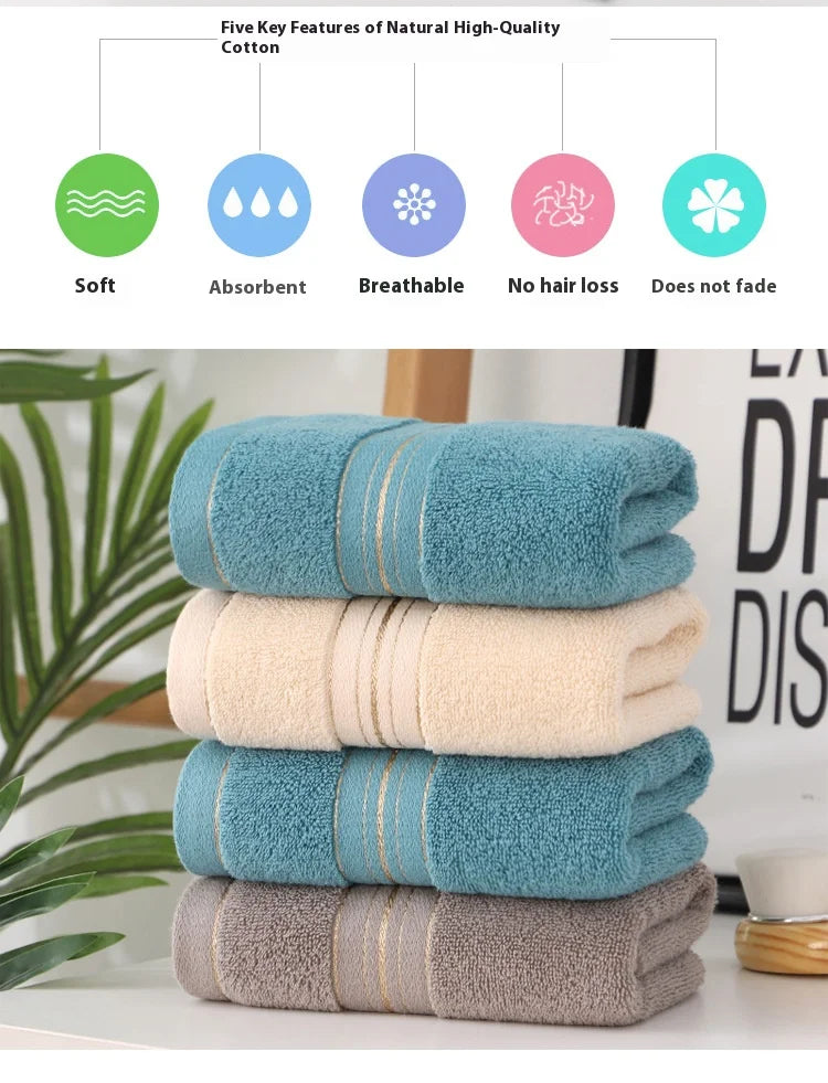 All-cotton Class A Thickened Absorbent Jacquard Polyester-cotton Skin-friendly Face Towel Bath Pure Cotton Towel Adult Towel