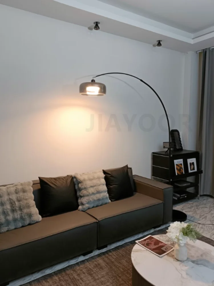 Italian Floor Lamp Living Room Sofa Side Standing Lamp Glass Fishing Lamp Light Luxury Bedroom Bedside Lamp Decorative Light LED