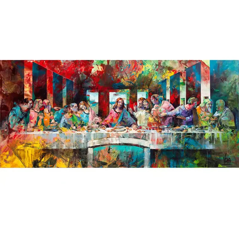 Famous Paintings Da Vinci's Last Supper Graffiti Art Poster and Prints Classical Canvas Painting Wall Art Picture Home Decor