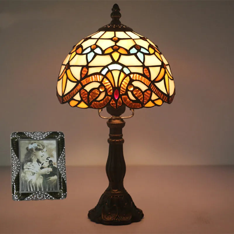 European Tiffany Table Lamp For Indoor Bedroom Bedside Retro Creative Restaurant Cafe Bar Study Table Lamp