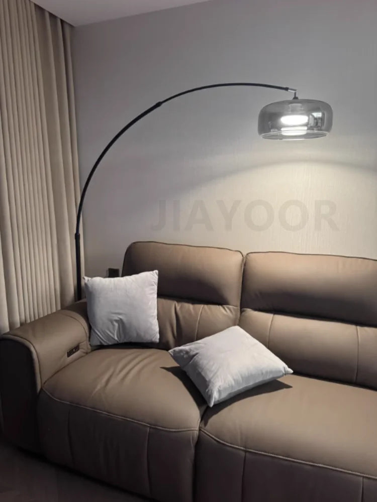 Italian Floor Lamp Living Room Sofa Side Standing Lamp Glass Fishing Lamp Light Luxury Bedroom Bedside Lamp Decorative Light LED