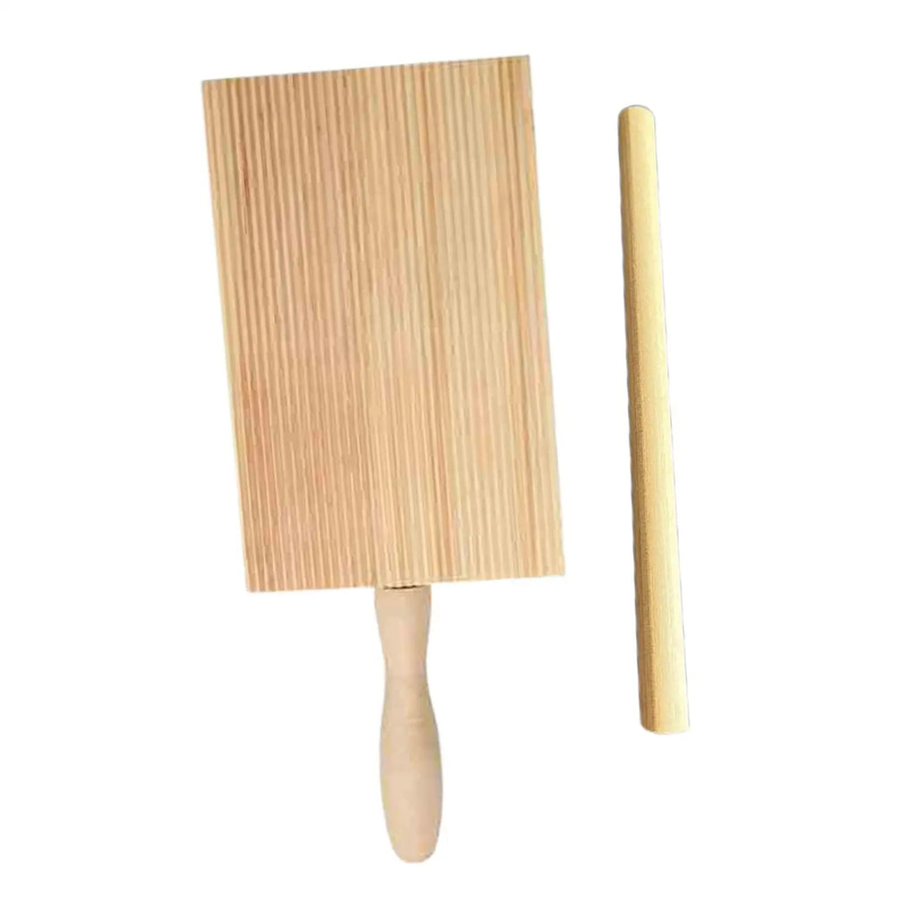 Pasta Gnocchi Making Board with Pasta Roller Italian Pasta Maker Boards Gnocchi Maker Paddle for Kitchen Supplies Handmaking