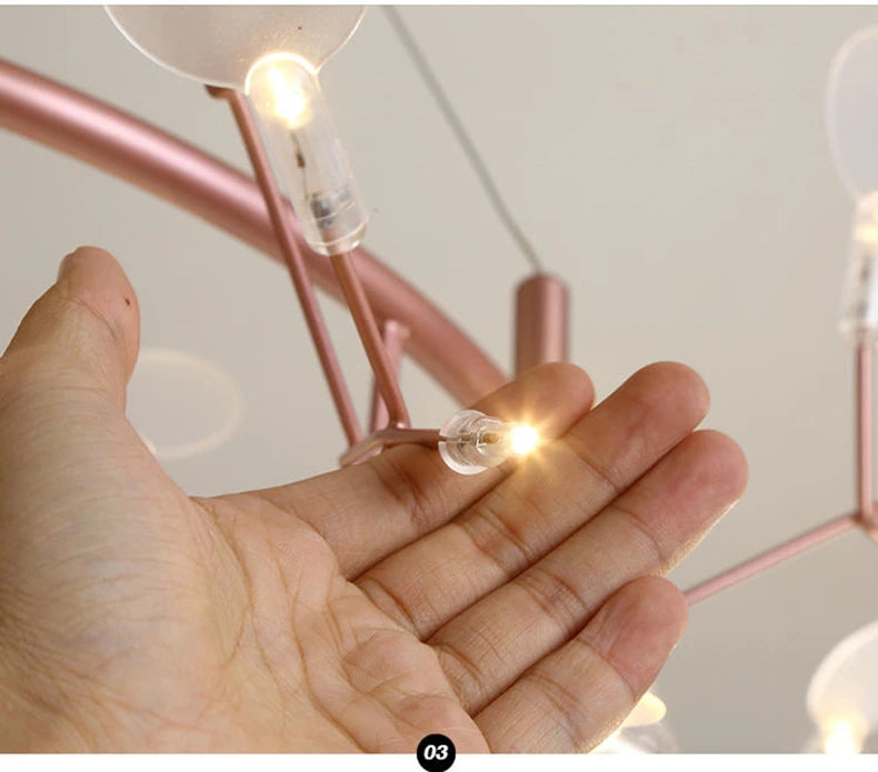 Nordic Chandelier Modern Luxury Living Room Kitchen Firefly Led Ceiling Pendant Lamp Indoor Creative Children's Room Ring Lights