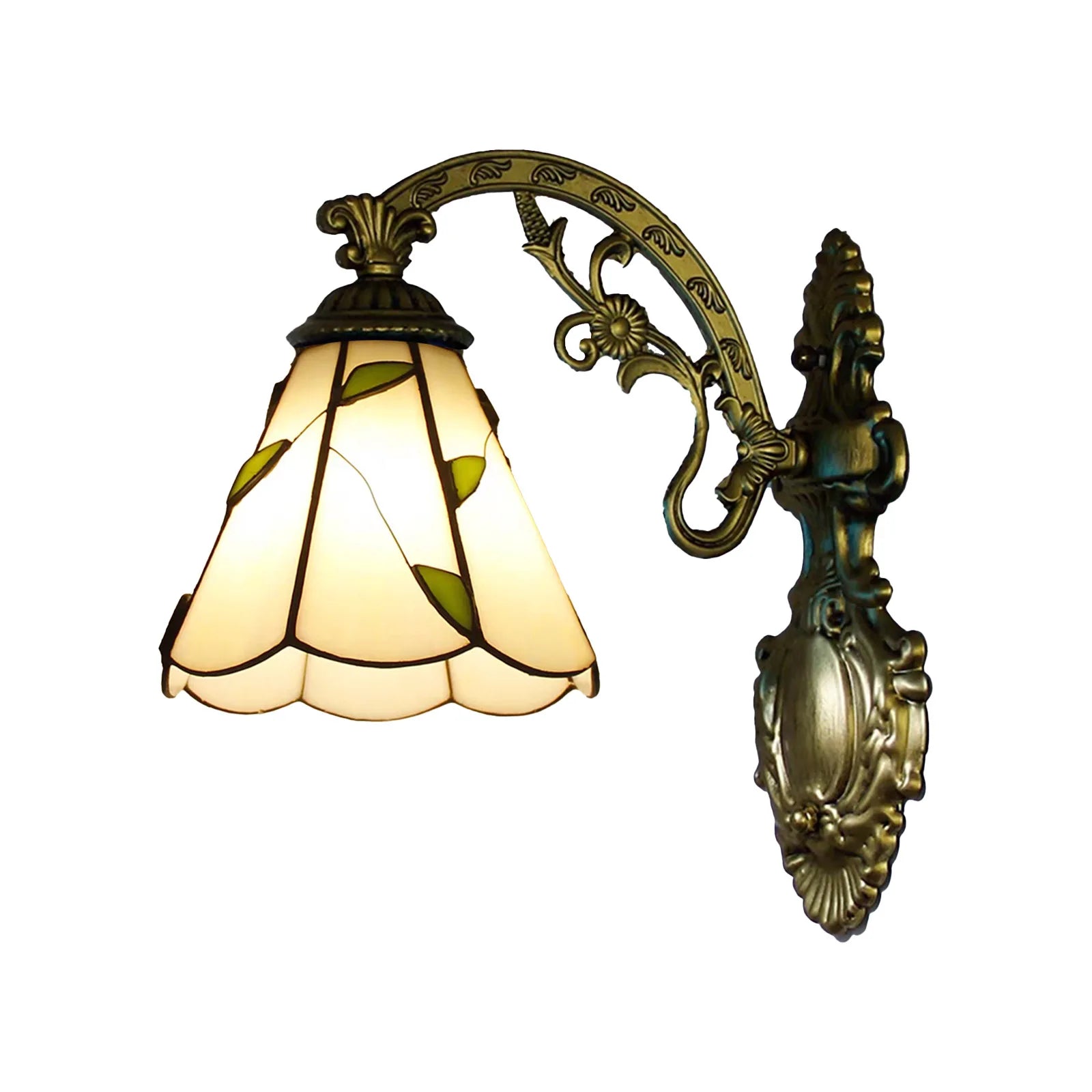 European Tiffany Colorful Glass Wall Lamp Bedroom Bedside Lamp Retro Creative Dining Room Balcony Aisle Staircase Light