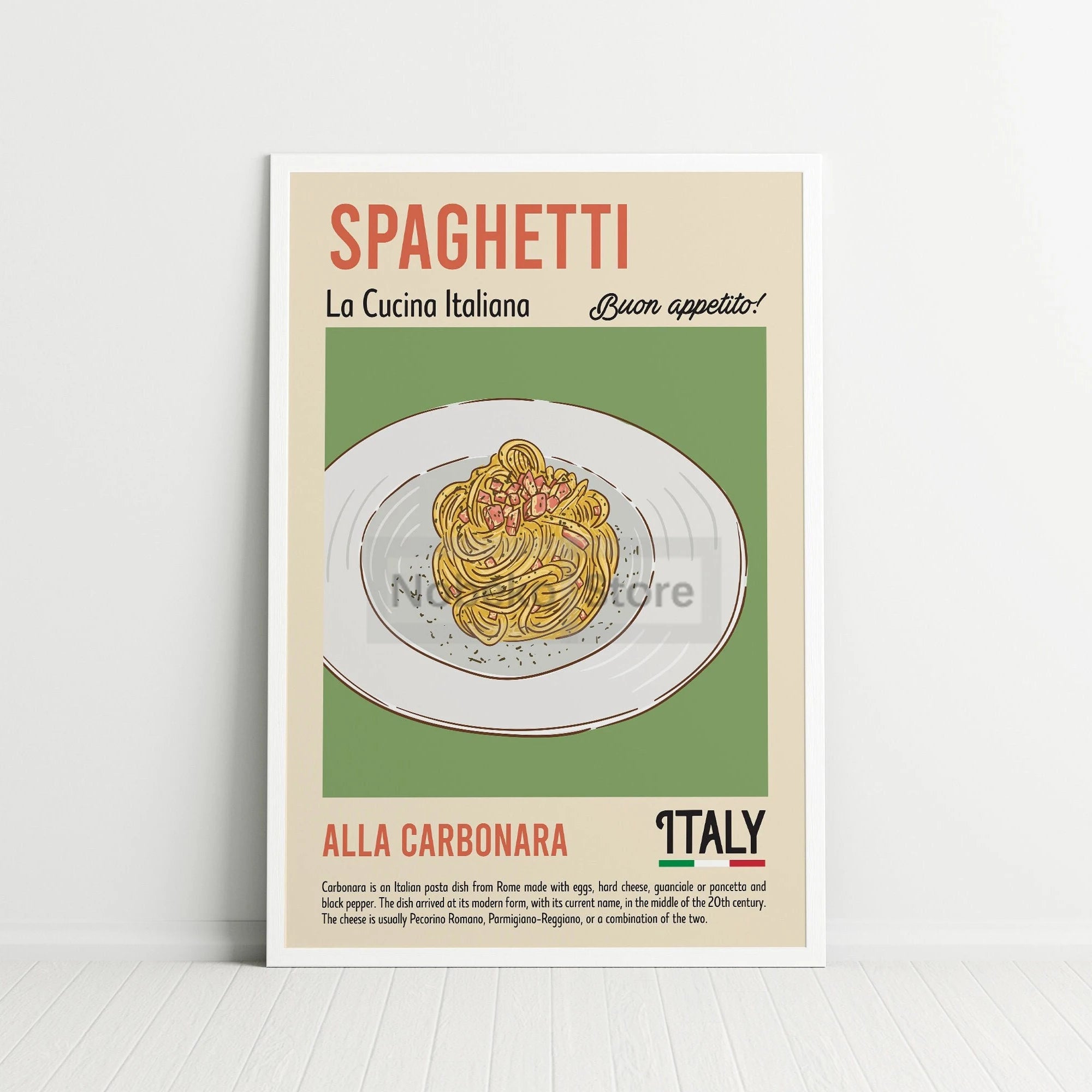Retro Italian Food Posters Pizza Pasta Spaghetti Italy Prints Canvas Painting Wall Art Pictures Home Room Modern Kitchen Decor