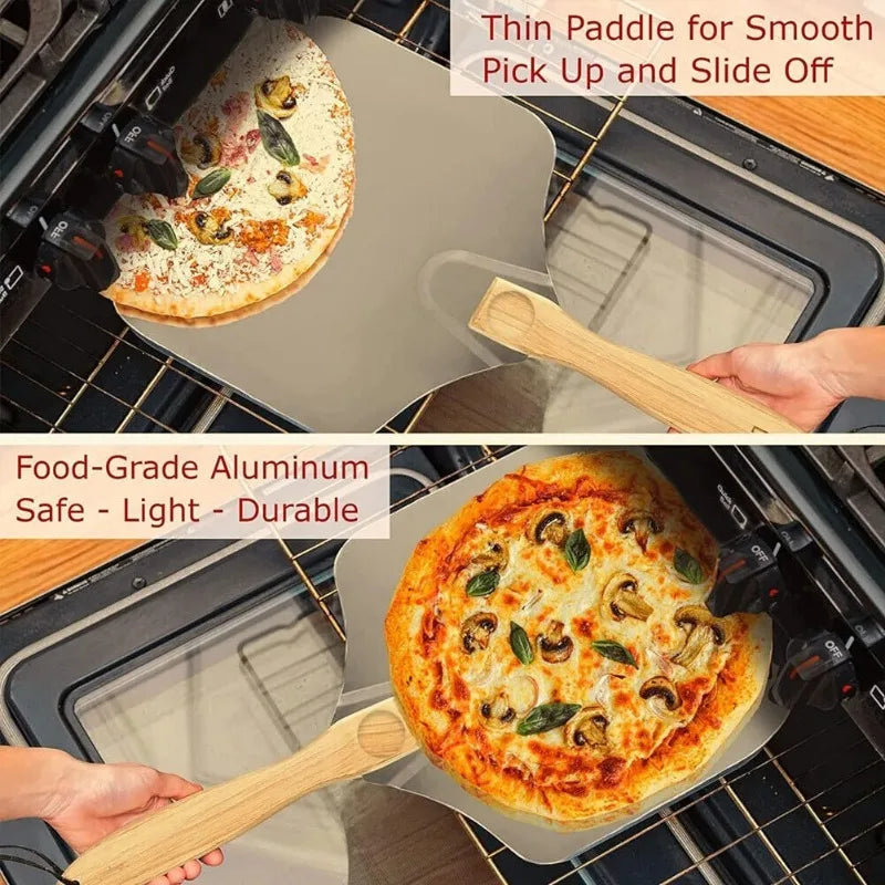 Pizza Oven Accessories Supplies Pizza Wheel Server Oven Brush Pizza Cutter Rocker Pizzas Peel Shovel for  Kitchen Outdoor Grill