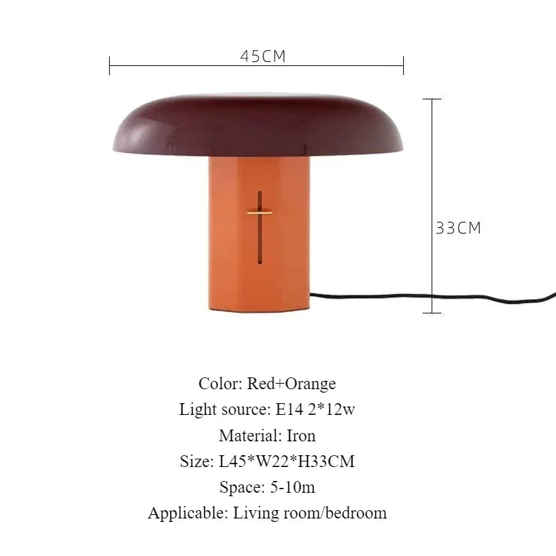 Italian Wrought Iron Table Lamp Creative Mushroom Shaped Design Living Room Bedroom Decoration Indoor LED Lighting Fixtures
