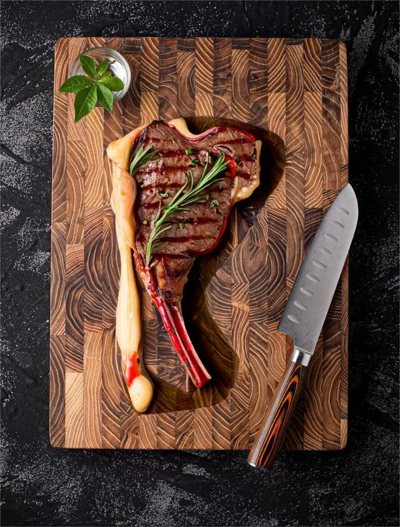 Large Size,High Quality Teak Wood Cutting Board:16.5*11.8 Inch/13.3*9.5 Inch,1 Inch Thick，Suitable For Christmas，Halloween