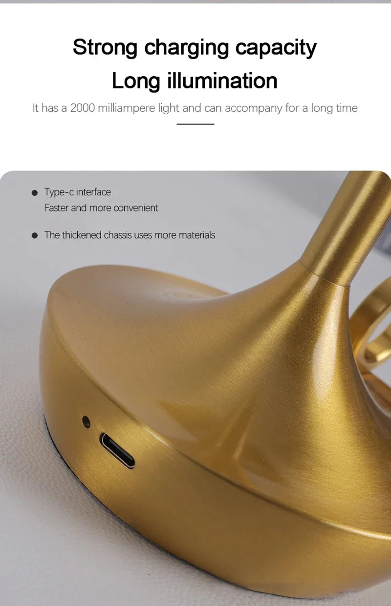 Candlelight Table Lamp LED Candle Charging Restaurant Bar Lamp Desktop Decoration Atmosphere Touch Night Light Led Desk Lamps