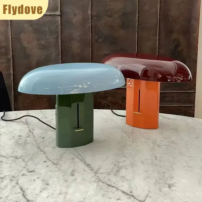 Italian Wrought Iron Table Lamp Creative Mushroom Shaped Design Living Room Bedroom Decoration Indoor LED Lighting Fixtures