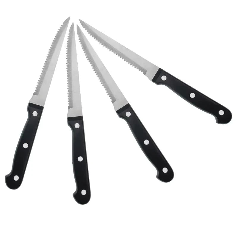Steak Knives Set Cutlery Set 4/6/8/16 Pcs Full Tang Stainless Steel Sharp Serrated Dinner Knives Dishwasher Safe for Meat Bread