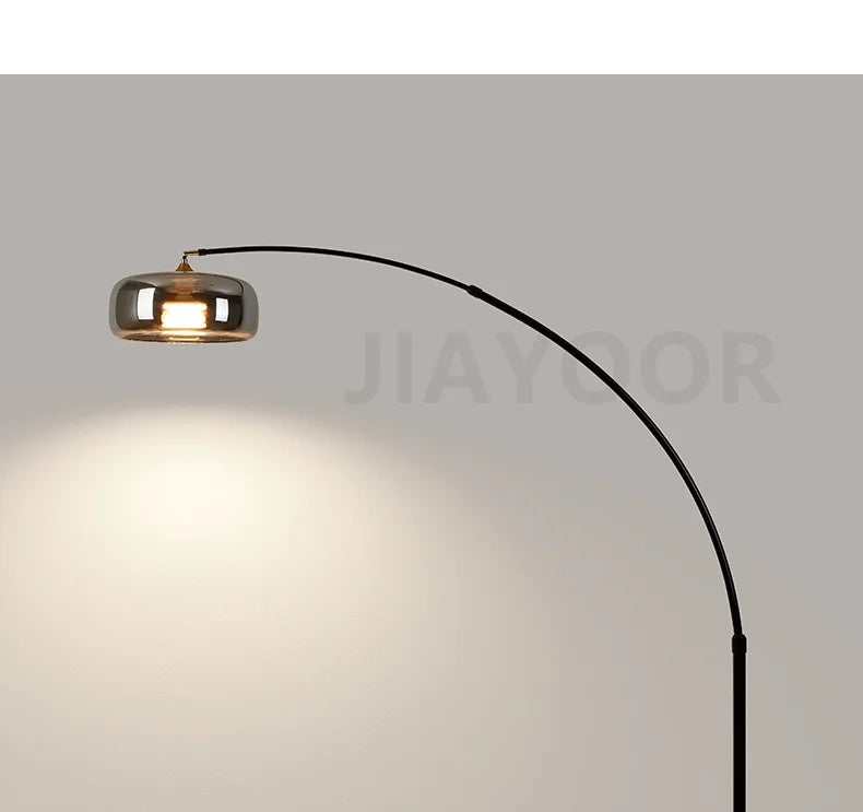 Italian Floor Lamp Living Room Sofa Side Standing Lamp Glass Fishing Lamp Light Luxury Bedroom Bedside Lamp Decorative Light LED
