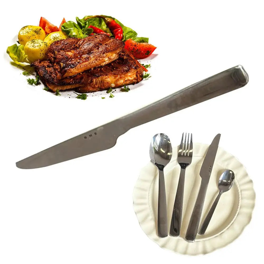 Stainless Steel Thickened Ceremonial Fork Spoon Knife 4-Piece Set Anti Slip Handle Corrosion-Resistant Accessories