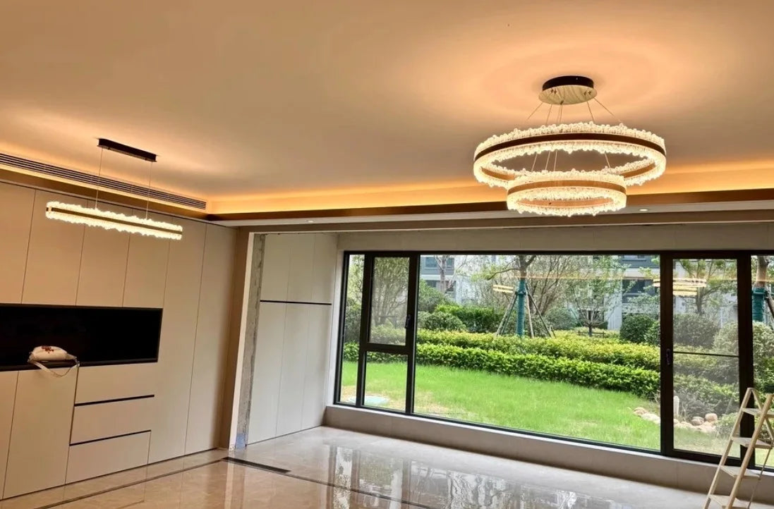 Italian iceberg modern light luxury style living room chandeliers high-end dining main light 2025 new round atmospheric lighting
