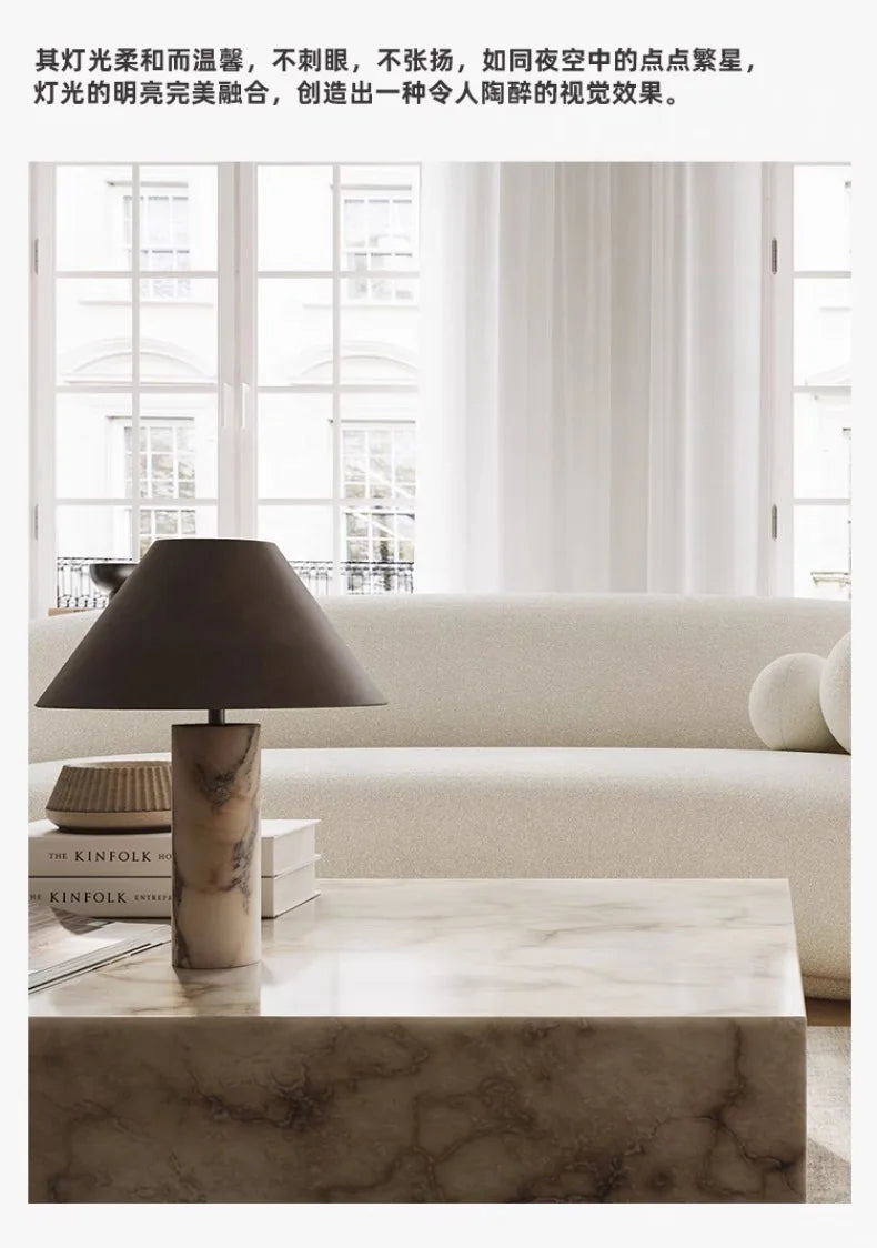 Italian Design Marble Stone Table Lamp LED E27 Minimalist Modern Desk Lights Home Decor Living/model Room Bedroom Study Cafe Bar