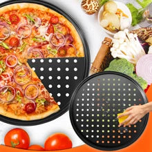 1Pcs Pizza Pans for Oven Round Pizza Pan with Holes 28cm Pizza Tray for Oven Baking Steel Pizza Oven Accessories Kitchen Tools