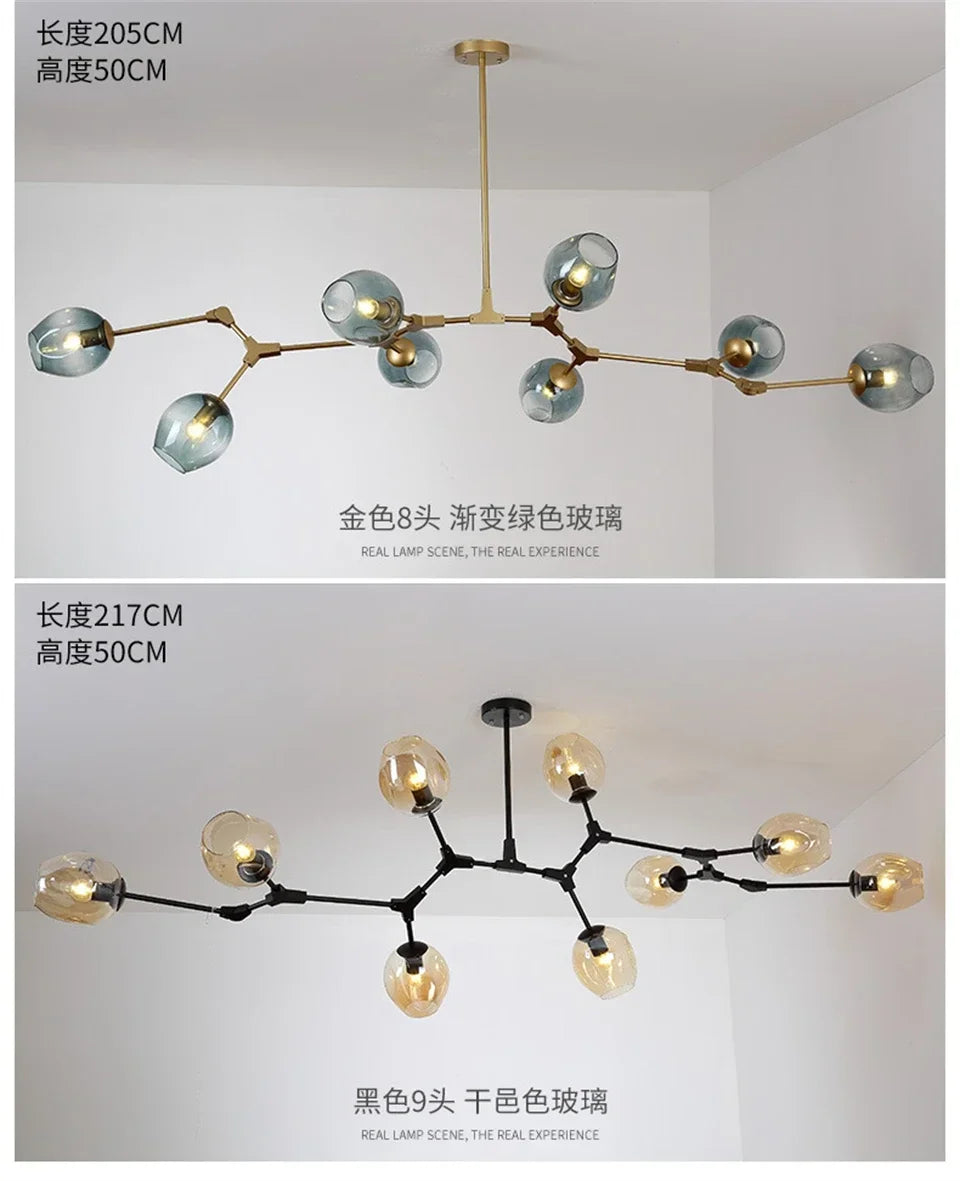 Modern Lustre Glass Chandelier LOFT LED Ceiling Lamp Pendant Lamp Living Dining Room Home Decor Hanging Lights Kitchen Fixtures